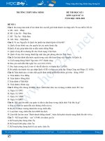 Bộ đề thi HK1 môn Lịch sử 11 năm 2020 có đáp án Trường THPT Hòa Minh