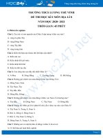 Đề thi HK1 môn Địa lí 8 năm 2020 - Trường THCS Lương Thế Vinh có đáp án