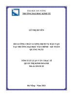 Đo lường chất lượng dịch vụ đào tạo tại trường đại học tài chính   kế toán quảng ngãi 