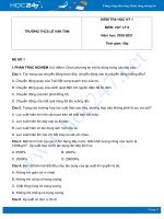 Bộ 3 đề thi học kỳ 1 môn Vật Lý 8 năm 2020 có đáp án Trường THCS Lê Văn Tám