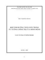 Tóm tắt Luận văn Thạc sĩ: Khuynh hướng thân dân trong tư tưởng chính trị của Minh Mệnh