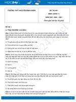 Bộ 3 đề thi HK1 môn GDCD 11 năm 2020 Trường THPT Nguyễn Bỉnh Khiêm có đáp án