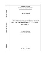Ứng dụng giải thuật di truyền sinh dữ liệu thử bao phủ cấu trúc của chương trình java