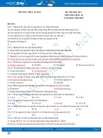 Bộ 3 đề thi HK1 môn Hóa học 10 có đáp án năm 2020 Trường THPT Ấp Bắc