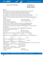 Bộ 3 đề thi HK1 môn Hóa học 10 có đáp án năm 2020 Trường THPT Bình Đông