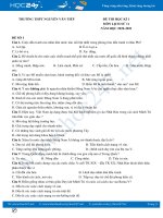 Bộ 3 đề thi HK1 môn Lịch sử 11 năm 2020 có đáp án Trường THPT Nguyễn Văn Tiếp