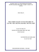 Phát triển nguồn tài nguyên điện tử tại thư viện trường đại học thủ dầu một     