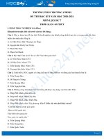 Đề thi HK1 môn Lịch sử 7 năm 2020 - Trường THCS Trường Chinh có đáp án