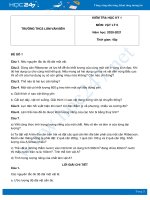 Bộ 3 đề thi học kỳ 1 môn Vật Lý 6 năm 2020 có đáp án Trường THCS Lâm Văn Bền