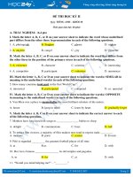 Đề thi HK2 môn Tiếng Anh lớp 10 THPT Trần Hưng Đạo TPHCM