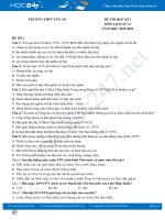 Bộ 3 đề thi HK1 môn Lịch sử 11 năm 2020 có đáp án Trường THPT Tân An