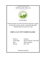 Đánh giá công tác chuyển quyền sử dụng đất tại địa bàn phường mường thanh thành phố điện biên tỉnh điện biên giai đoạn 2016 2018 