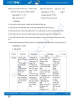 Ma trận đề thi HK1 môn Toán 6 năm 2018 trường THCS Lê Đình Chinh