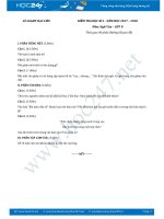 Đề thi HK 1 môn Ngữ văn lớp 8 năm 2017 Phòng GD&ĐT Bạc Liêu