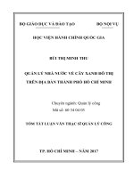 Tóm tắt Luận văn thạc sĩ Quản lý công: Quản lý nhà nước về cây xanh đô thị trên địa bàn Thành phố Hồ Chí Minh