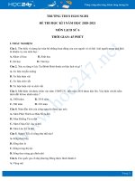 Đề thi HK1 môn Lịch sử 6 năm 2020 - Trường THCS Hàm Nghi có đáp án