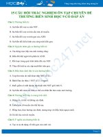 15 Câu hỏi trắc nghiệm ôn tập chuyên đề Thường biến Sinh học 9 có đáp án