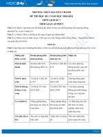 Đề thi HK1 môn Lịch sử 7 năm 2020 - Trường THCS Nguyễn Chánh có đáp án