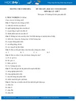 Đề thi giữa HK 1 môn Địa lí lớp 7 năm 2018 - THCS Ninh Hòa