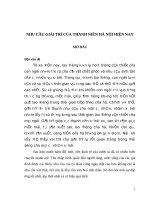 NHU CẦU GIẢI TRÍ CỦA THANH NIÊN HÀ NỘI HIỆN NAY