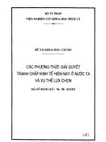 Các phương thức giải quyết tranh chấp kinh tế hiện nay ở nước ta và xu thế lựa chọn