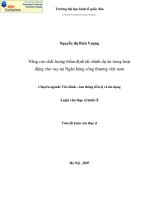 Nâng cao chất lượng thẩm định tài chính dự án trong hoạt động cho vay tại ngân hàng công thương việt nam (tt) 