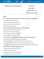 Bộ 3 đề thi HK1 môn GDCD 11 năm 2020 Trường THPT Lương Ngọc Quyến có đáp án