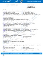 Bộ 3 đề thi HK1 môn Lịch sử 10 có đáp án năm 2020 Trường THPT Thông Huề