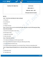 Bộ 3 đề thi HK1 môn GDCD 11 năm 2020 Trường THPT Bình Phú có đáp án