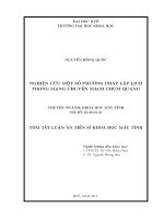 Tóm tắt luận án tiến sĩ Khoa học máy tính: Nghiên cứu một số phương pháp lập lịch trong mạng chuyển mạch chùm quang
