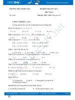 Đề thi giữa HK1 môn Toán 6 năm 2018 trường THCS Nghĩa Lâm có đáp án