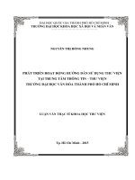 Phát triển hoạt động hướng dẫn sử dụng thư viện tại trung tâm thông tin   thư viện trường đại học văn hóa thành phố hồ chí minh     