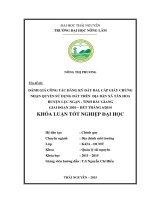 Đánh giá công tác đăng ký đất đai cấp giấy chứng nhận quyền sử dụng đất trên địa bàn xã tân hoa huyện lục ngạn tỉnh bắc giang giai đoạn 2010 hết tháng 6 2014 