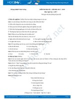 Đề thi HK 1 môn Ngữ văn lớp 7 năm 2017 Phòng GD&ĐT Vĩnh Tường