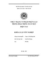 Tóm tắt Khóa luận tốt nghiệp khoa Xuất bản - Phát hành: Thực trạng vi phạm pháp luật trong hoạt động xuất bản hiện nay