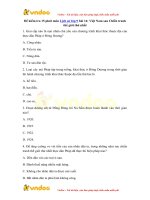 Đề kiểm tra 15 phút môn Lịch sử lớp 9 bài 14: Việt Nam sau Chiến tranh thế giới thứ nhất