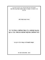 Tư tưởng chính trị của minh mạng qua tác phẩm minh mệnh chính yếu     