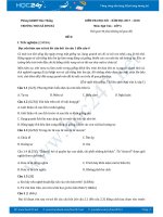 Đề thi HK 1 môn Ngữ văn lớp 6 năm 2017 Trường THCS Xã Sơn Hà-Đề 2