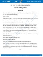 Đề ôn thi học kì 2 môn Vật lý 10 năm 2018 - Đề số 1