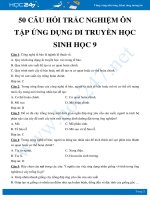 50 Câu hỏi trắc nghiệm ôn tập Ứng dụng di truyền học Sinh học 9 có đáp án