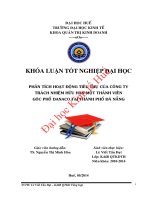 Khóa luận tốt nghiệp: Phân tích hoạt động tiêu thụ sản phẩm của công ty trách nhiệm hữu hạn một thành viên Góc phố Danaco tại thành phố Đà Nẵng