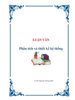 LUẬN VĂN : Phân tích và thiết kế hệ thống