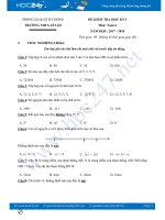 Đề thi HK1 môn Toán 6 năm 2017 trường THCS Lê Lợi có đáp án