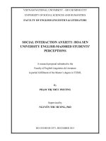 Social interaction anxiety  hoa sen university english majored students perceptions 