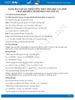 Dạng bài tập xác định công thức hóa học hợp chất khi biết thành phần môn Hóa học 8