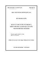 Tóm tắt Luận văn Thạc sĩ Quản lý công: Quản lý nhà nước về thi đua, khen thưởng tại huyện Cần Giờ, thành phố Hồ Chí Minh