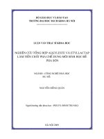 Luận văn Thạc sĩ Khoa học: Nghiên cứu tổng hợp alkyleste và etyllactap làm tiền chất pha chế dung môi sinh học để pha sơn