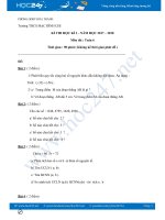Đề thi HK1 môn Toán 6 năm 2017 Trường THCS Mạc Đĩnh Chi có đáp án