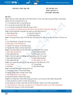 Bộ 3 đề thi HK1 môn Lịch sử 11 năm 2020 có đáp án Trường THPT Bộc Bố