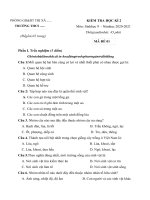 Đề kiểm tra cuối  kì 2 sinh học 9 ( có ma trận, gồm 4 mã đề, đáp án)